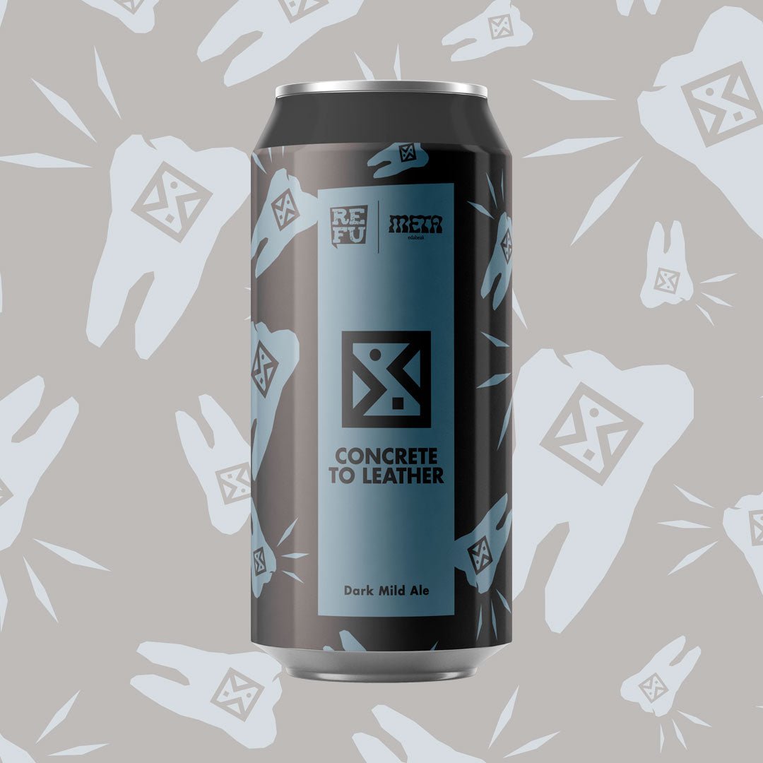 CONCRETE TO LEATHER | DARK MILD ALE | COLLAB con META EDABEAK | PACK CERVEZA 44cl - REFU FÁBRICA ALTERNATIVA